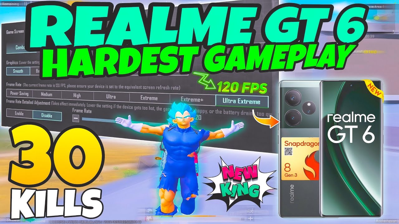 🔥Smooth + Extreme Plus - 4x Anti Aliasing | Realme GT 6 BGMI TEST on Fps