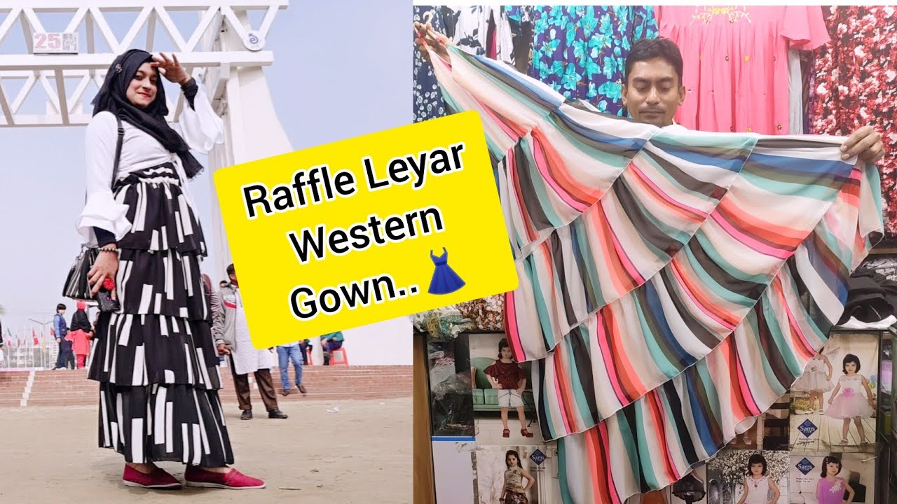 Raffle Layer Jorjet Long Gown👗//Buy Best Quality Jorjet Western Raffle Gown In Bd❤