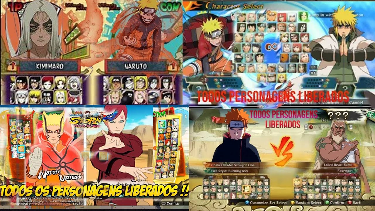 naruto A evolução da seleção de personagens