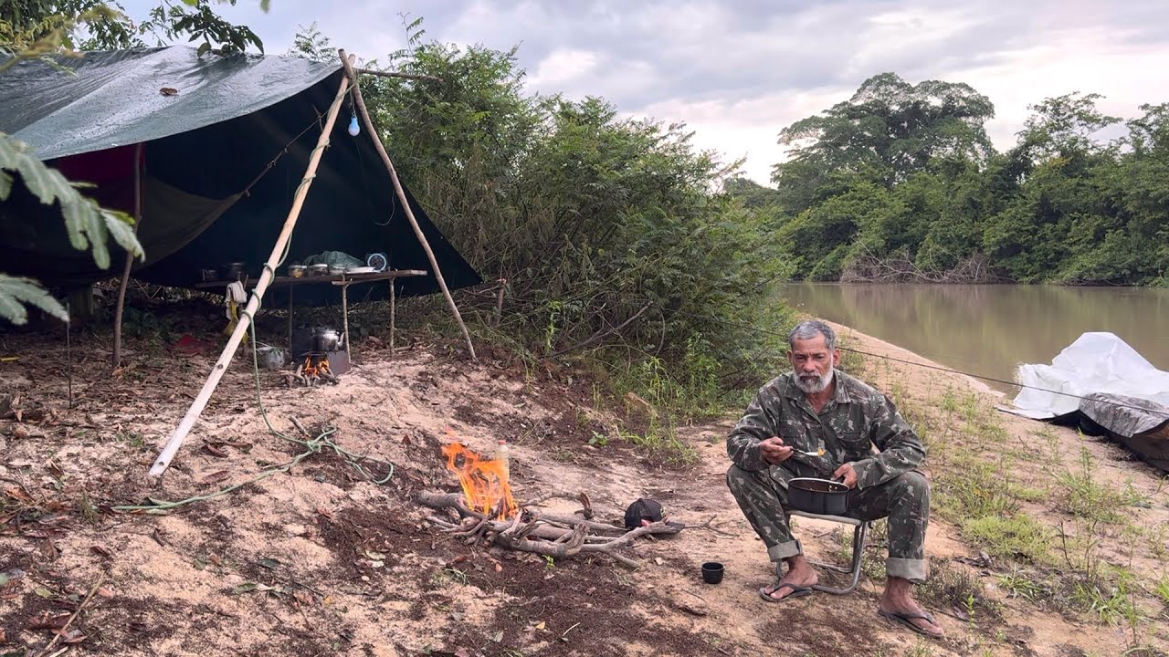 🏕️ACAMPEI EM UMA PRAIA FIZ UMA ÓTIMA PESCARIA E FIZ UM EXCELENTE MOLHO 
