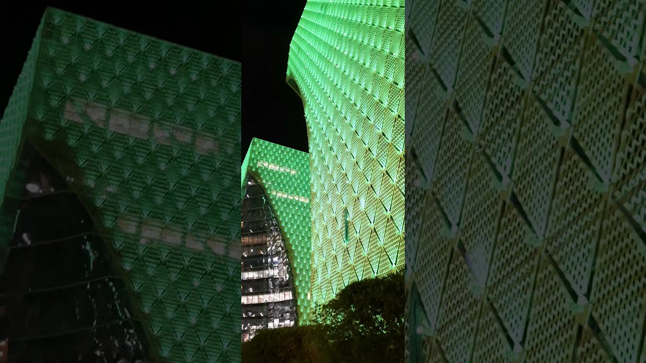 Digital City, Itcc, Riyadh. architectural view. fa&ccedil;ade lighting.