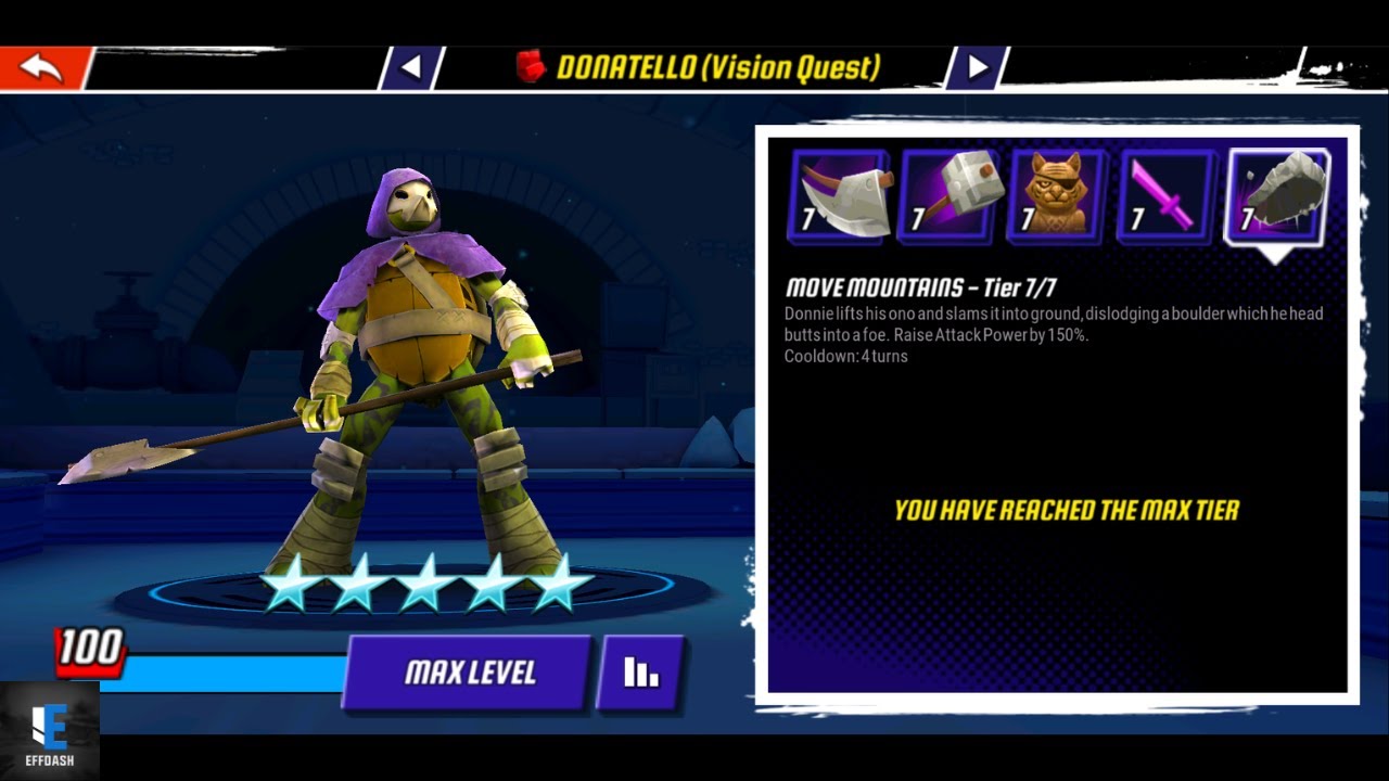 Vision Quest Donatello Stats & Ability Upgrades | TMNT Legends
