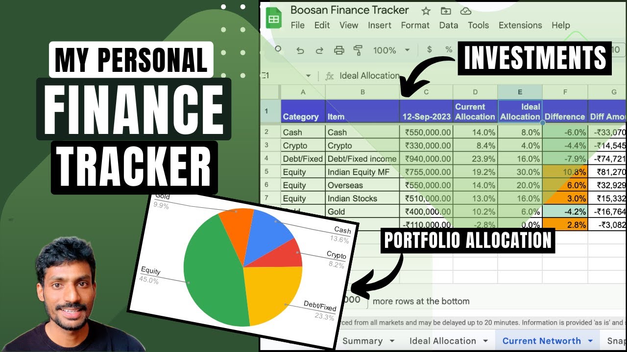 Track Your Investments & Portfolio (w/SUBTITLES) | Free Google Sheet Tracker | Easy to Use