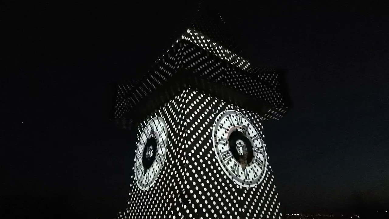 KLANGLICHT 2022 der Uhrturm am Grazer Schloßberg