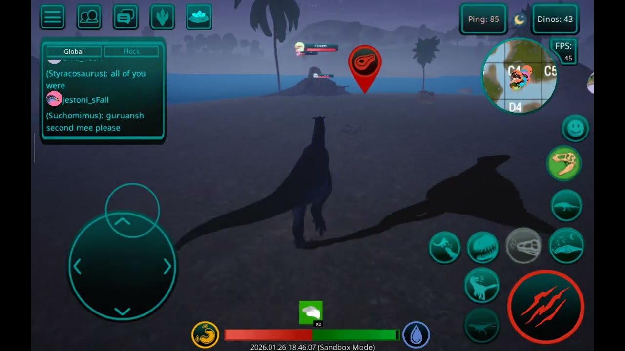 carnotaurus with his friends in c4 in the cursed dinosaur isle 