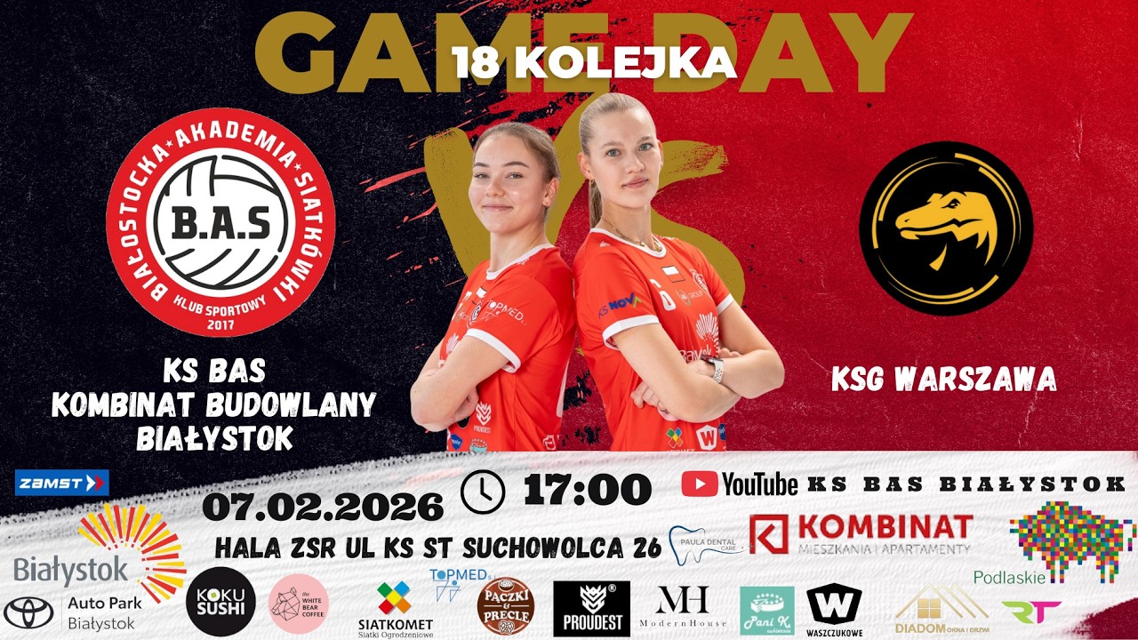 1 Ligi Kobiet 18 Kolejka: KS BAS Kombinat Budowlany Białystok vs KSG Warszawa