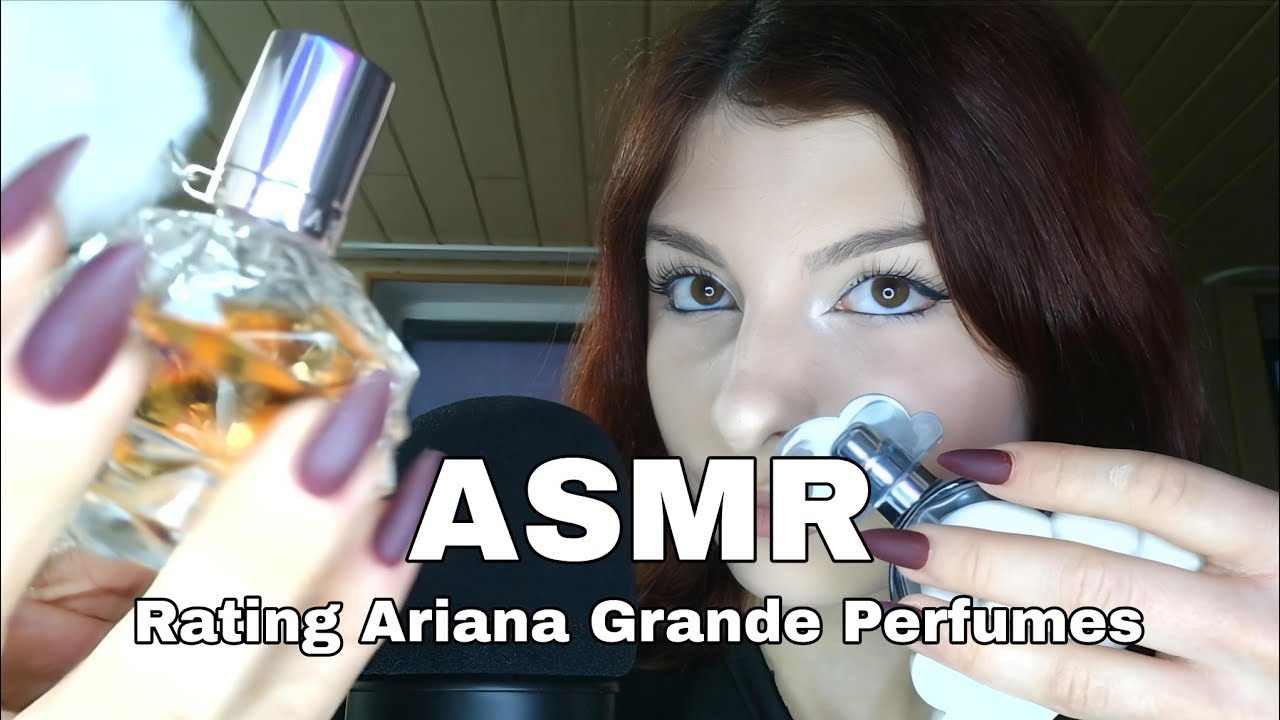 ASMR Rating Ariana Grande Perfumes -Asmr Perfume Tapping, Whisper Ramble