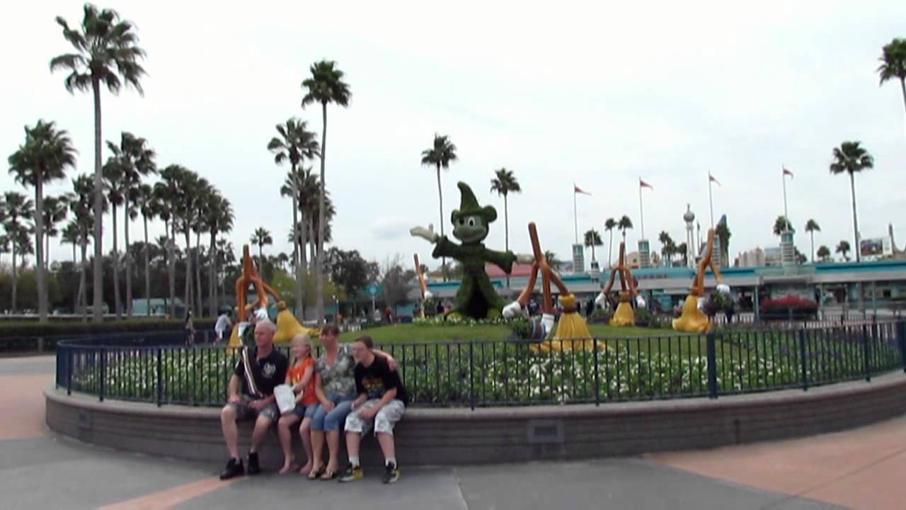 Sorcerer Mickey Topiary and Brooms outside Disney's Hollywood Studios 2/3/12 Walt Disney World