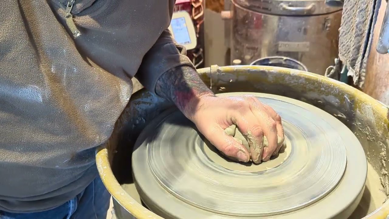 Throwing a Batch of Mugs with One Arm | Production Pottery in Cornwall