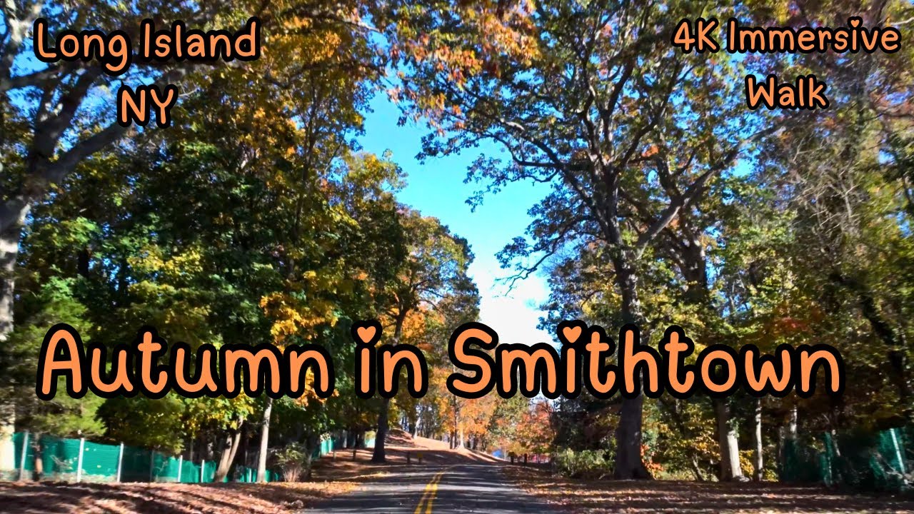 [4K] Scenic Autumn Walk: 4 Parks in Smithtown, NY🍂🍁
