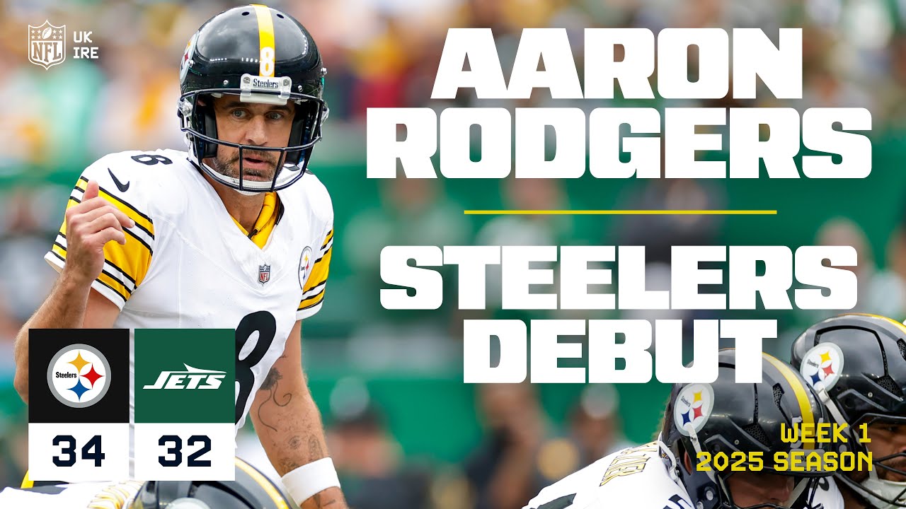 Aaron Rodgers FOUR TOUCHDOWN PERFORMANCE! | Pittsburgh Steelers Debut | NFL UK & Ireland