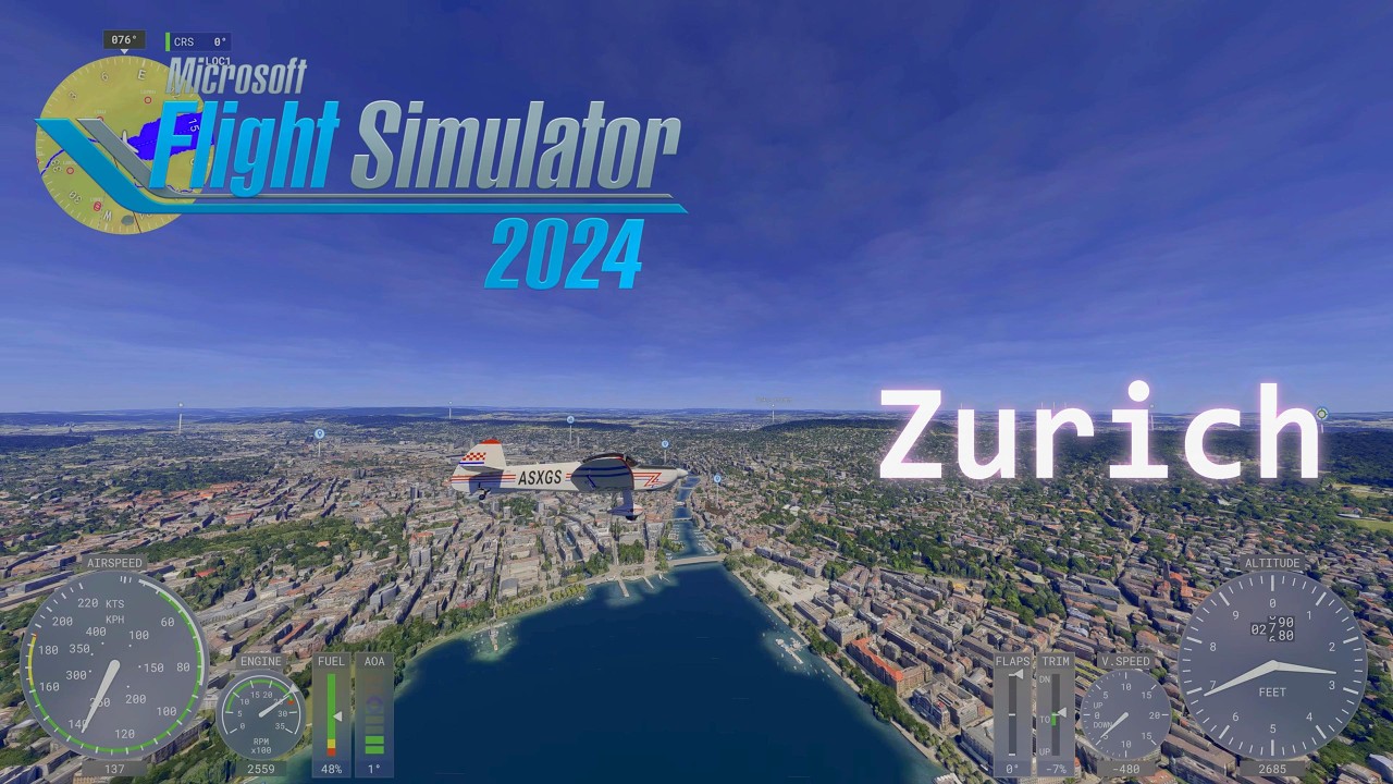 MSFS 2024 Sim Update 6 (SU6) beta Zurich Switzerland Skyline in 4K