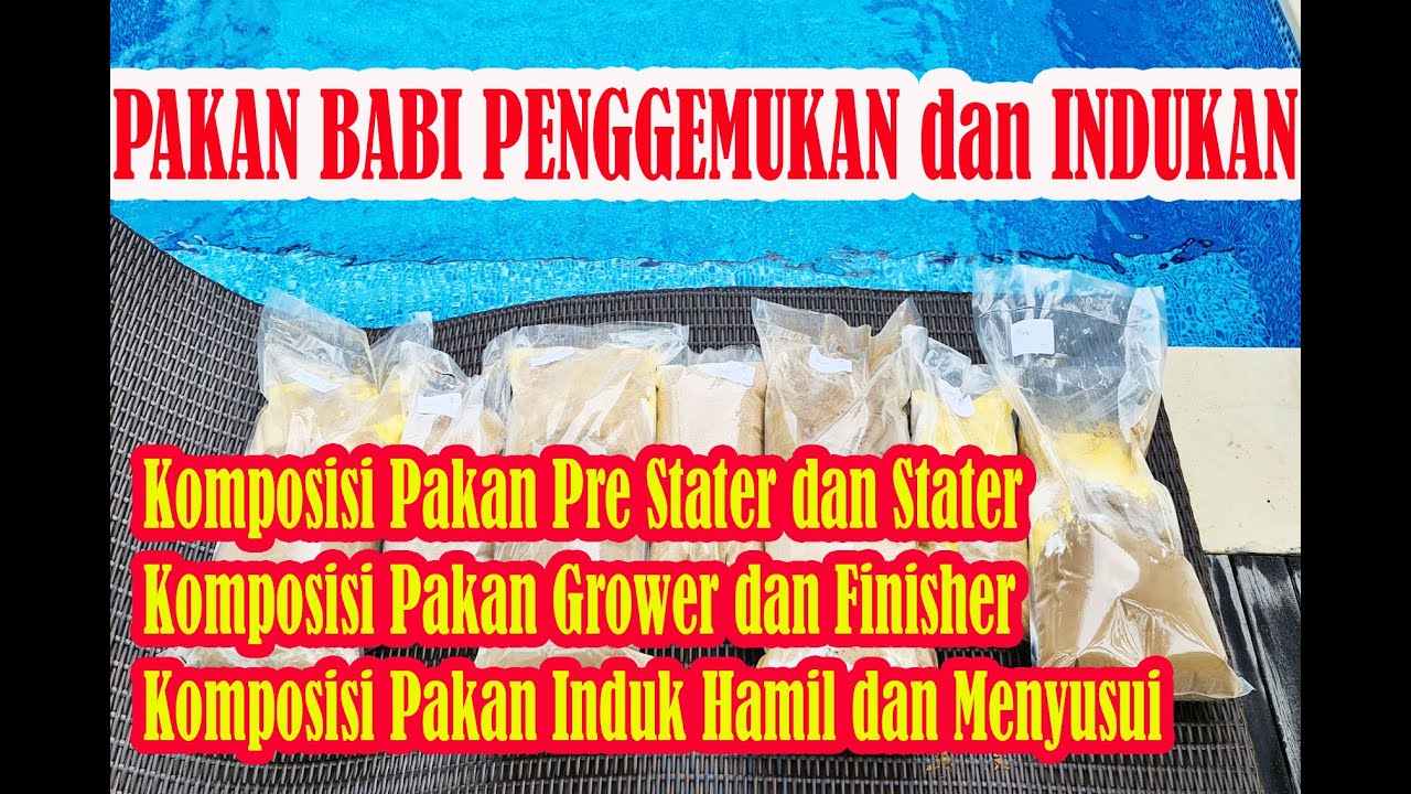 Komposisi Pakan Babi Penggemukan dan Indukan