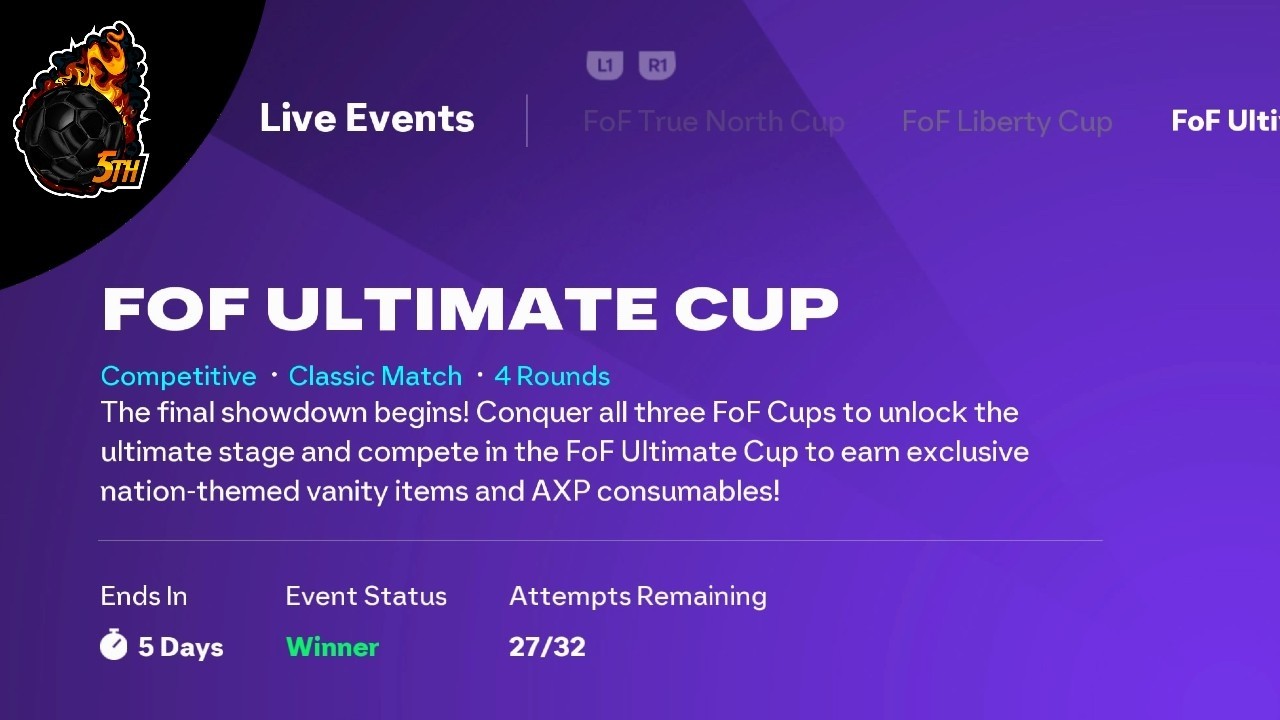 Ultimate Cup FOF в режиме Pro Clubs в FC26