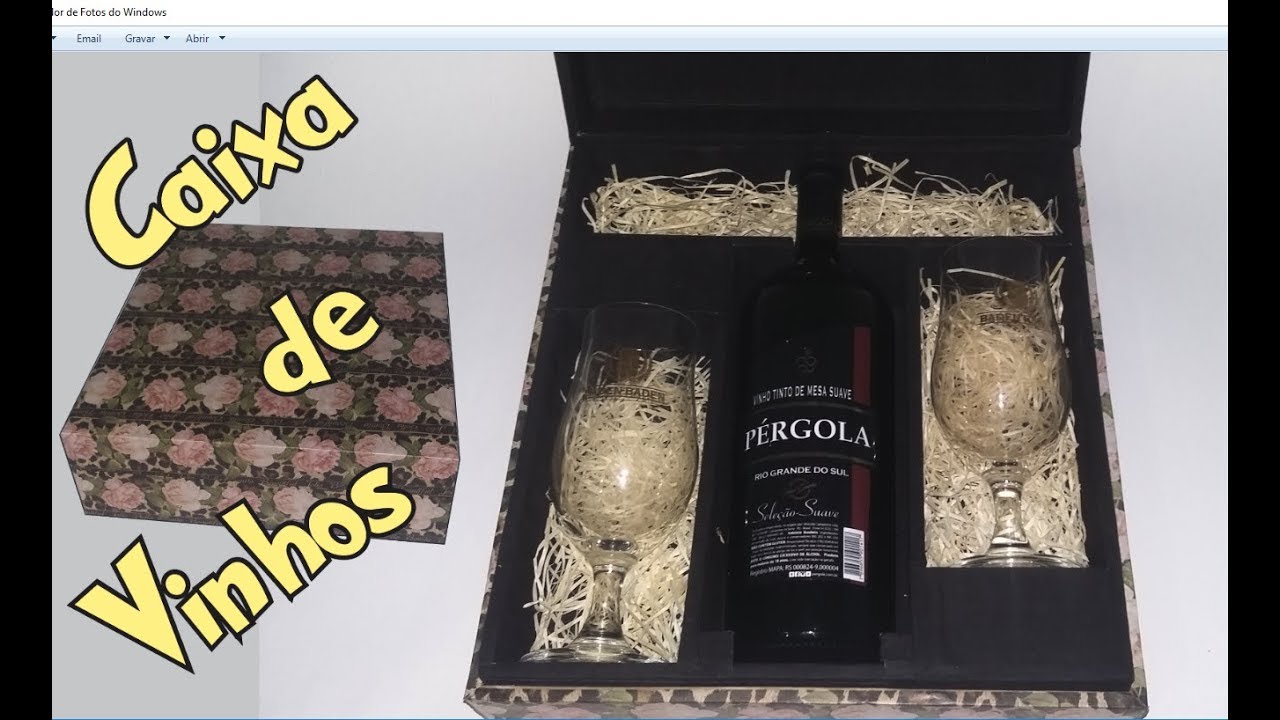 Caixa de vinho para presente - Feita com papelão
