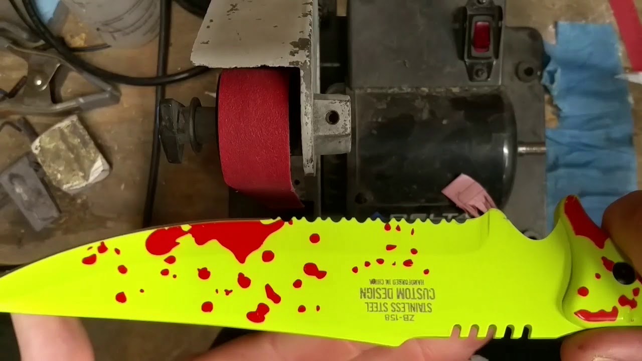 1x30 belt sander knife sharpening tutorial