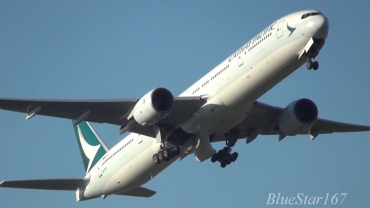 Cathay Pacific Airways Boeing 777-300 (B-HNO) takeoff from NRT/RJAA (Tokyo - Narita) RWY 16R