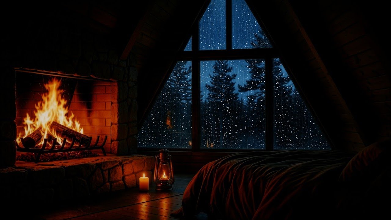 cozy room with deep sleep (No ads for 8 hours)비, 불이 있는 아늑한 방에서 (8시간) 