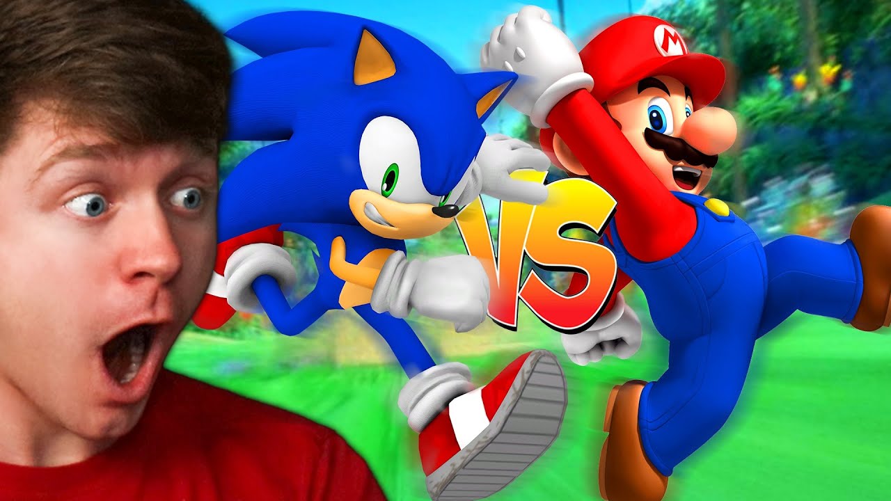 Reacting to SONIC vs MARIO the RACE!