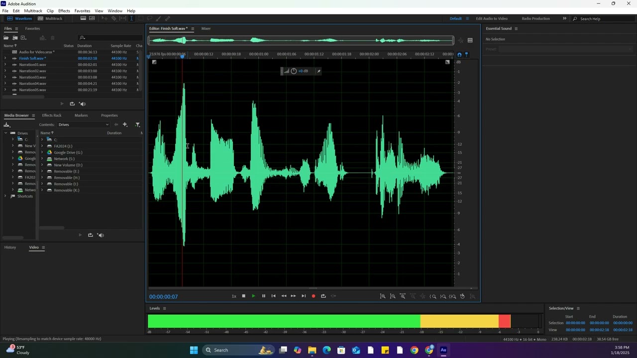 Adobe Audition CC Classroom in a Book Lesson 3: Waveform Editing