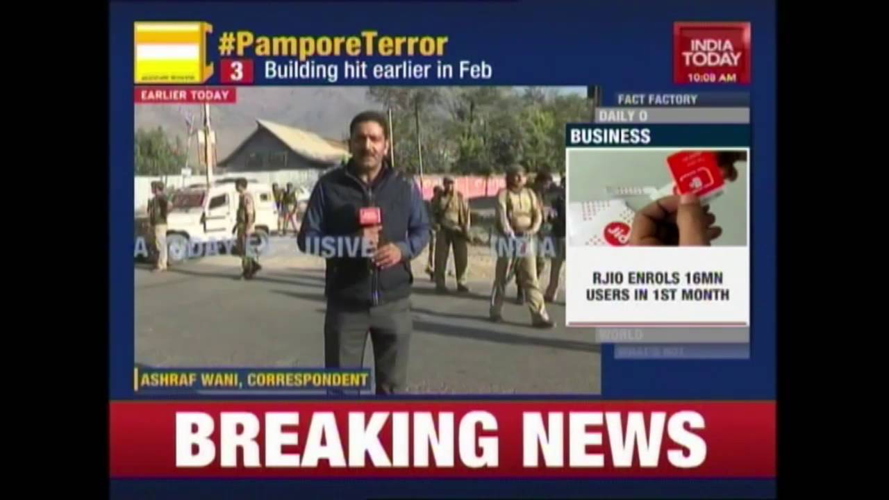 2 Terrorists Trapped In EDI Building In Pampore
