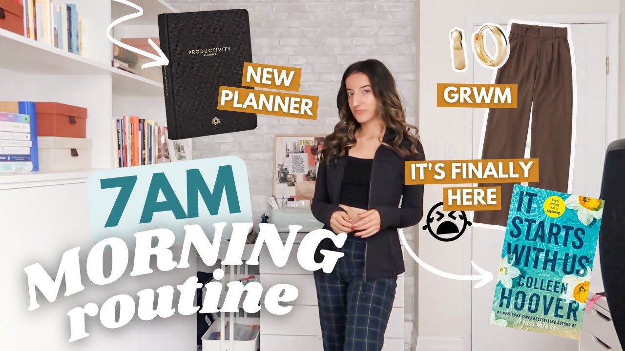 PRODUCTIVE MORNING ROUTINE *realistic* | new planner, currently reading & how to stay focused