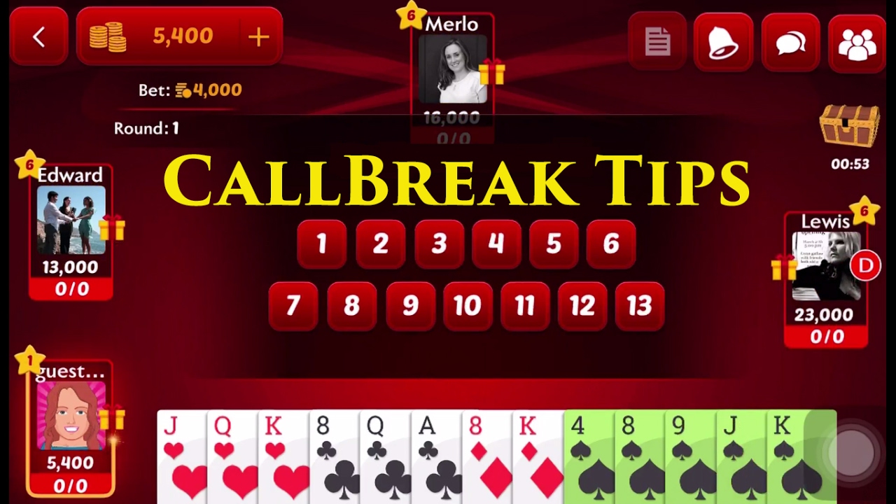 Call Break Multiplayer - Tips