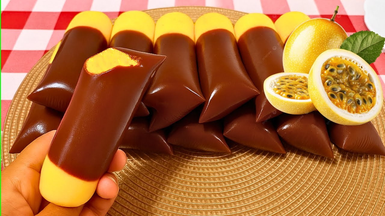 🚨GELADINHO DE MARACUJÁ TRUFADO COM CHOCOLATE CROCANTE E SUPER CREMOSO!