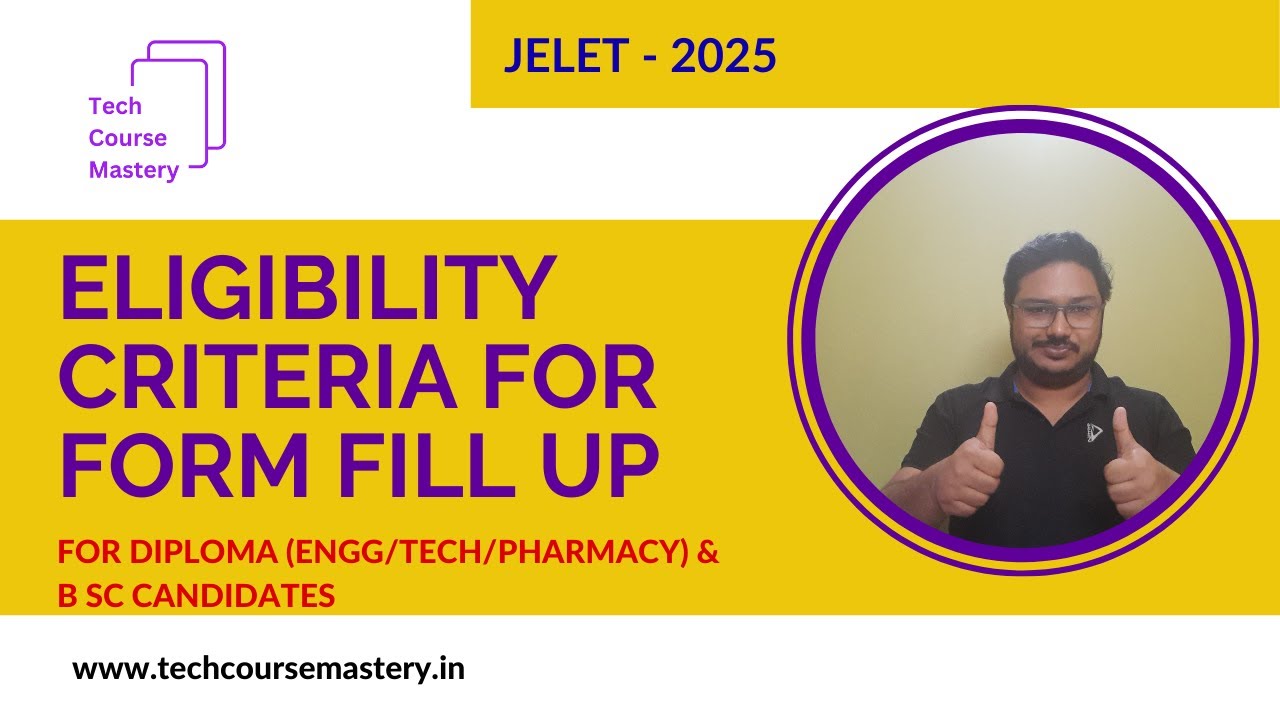 🚀 JELET 2025 Eligibility: Who Can Apply? (Diploma/BSc)
