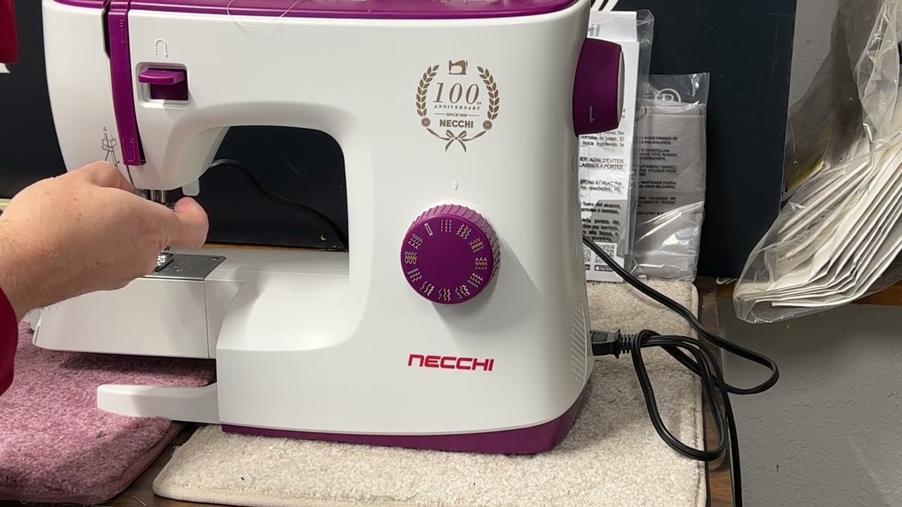 Threading the top thread and using the needle threader on the Necchi K132A Sewing Machine
