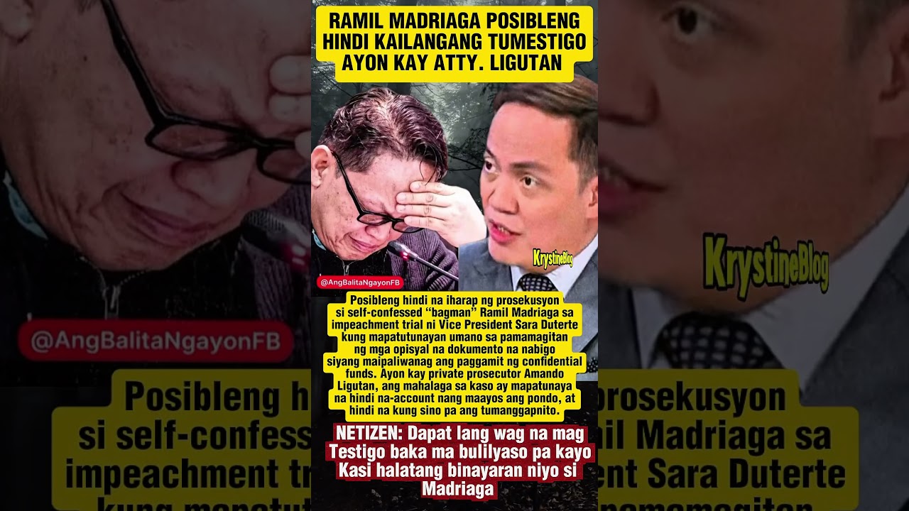 MADRIAGA, POSIBLENG HINDI NA IHARAP SA IMPEACHMENT TRIAL AYUN KAY ATTY. LIGUTA