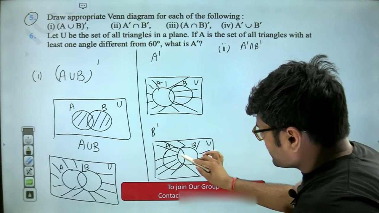 5.Draw appropriate Venn diagram for each of the following: (A∪B)' A' ∩B' (A  ∩B)' A’ ∪B'