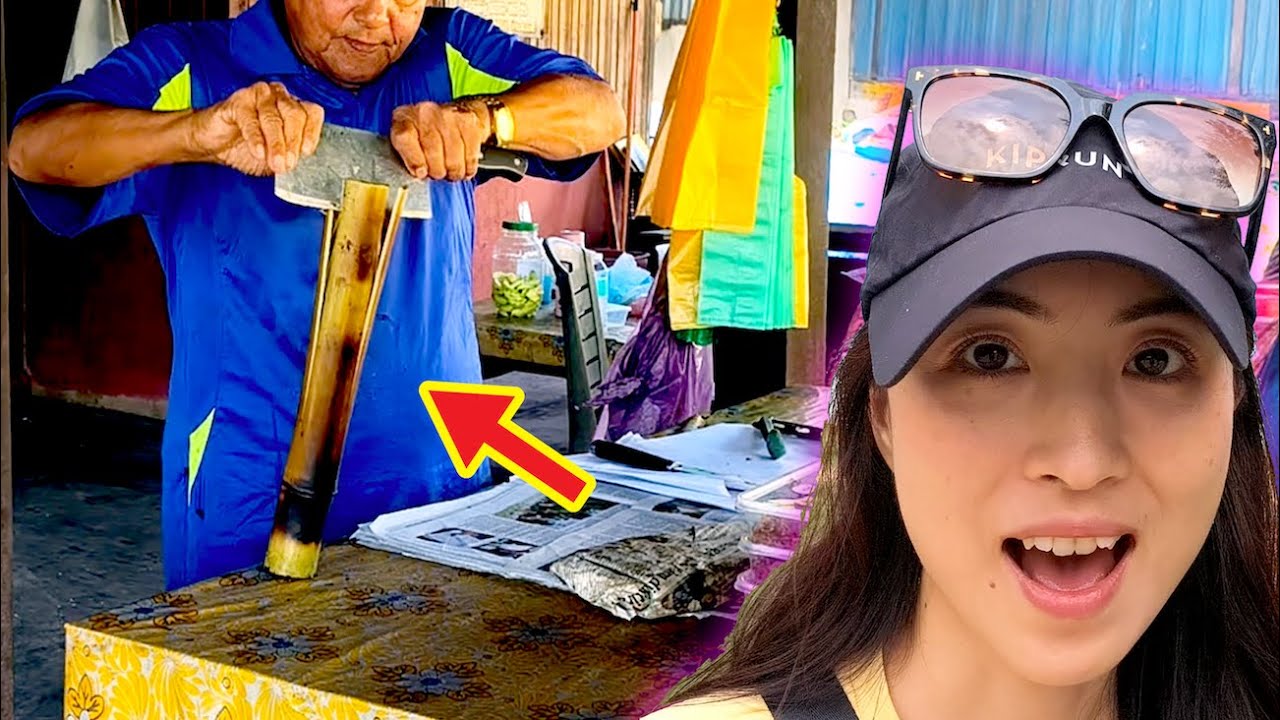 Japanese Tries a Super Local Bamboo Rice Stall in Terengganu, Malaysia… but....?!