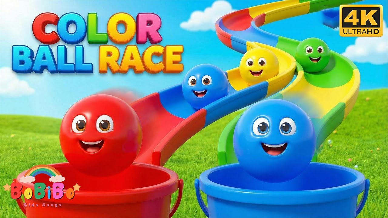 Color Ball Race Song! 🏁 Learn Colors for Kids | BoBiBo