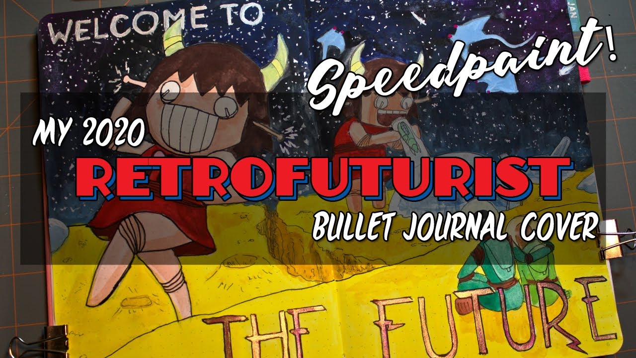 My 2020 Retrofuturist Bullet Journal Cover Speedpaint