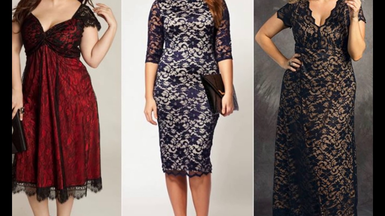 Мода для полных: кружевные платья
