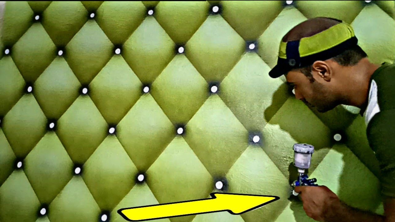 طريقة عمل ديكور تنجيد || جديد باللون الزيتي How to make a new, different upholstery decor easily