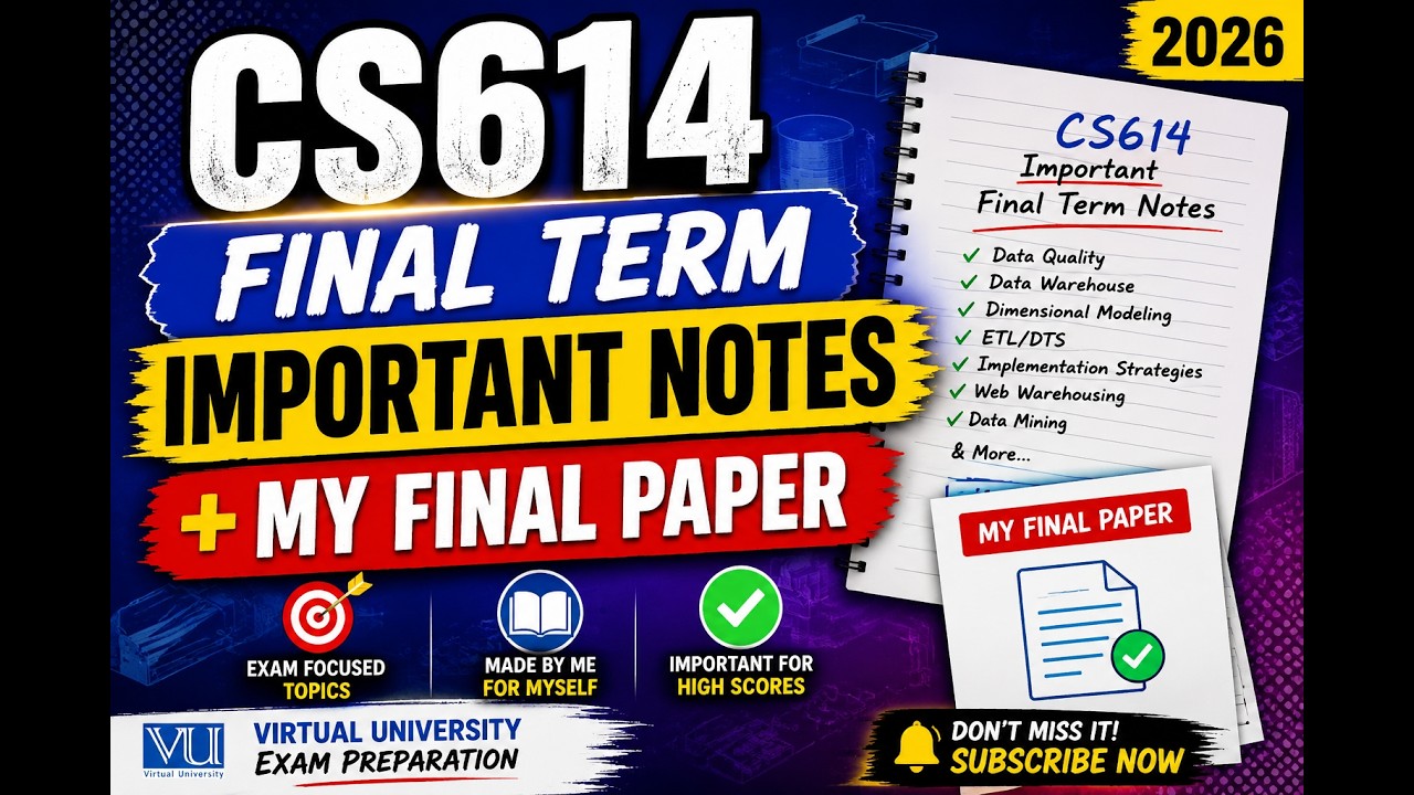 CS614 Final Term Important Notes Made by Me My Final Paper | this file is enough to score 3.50+ gpa