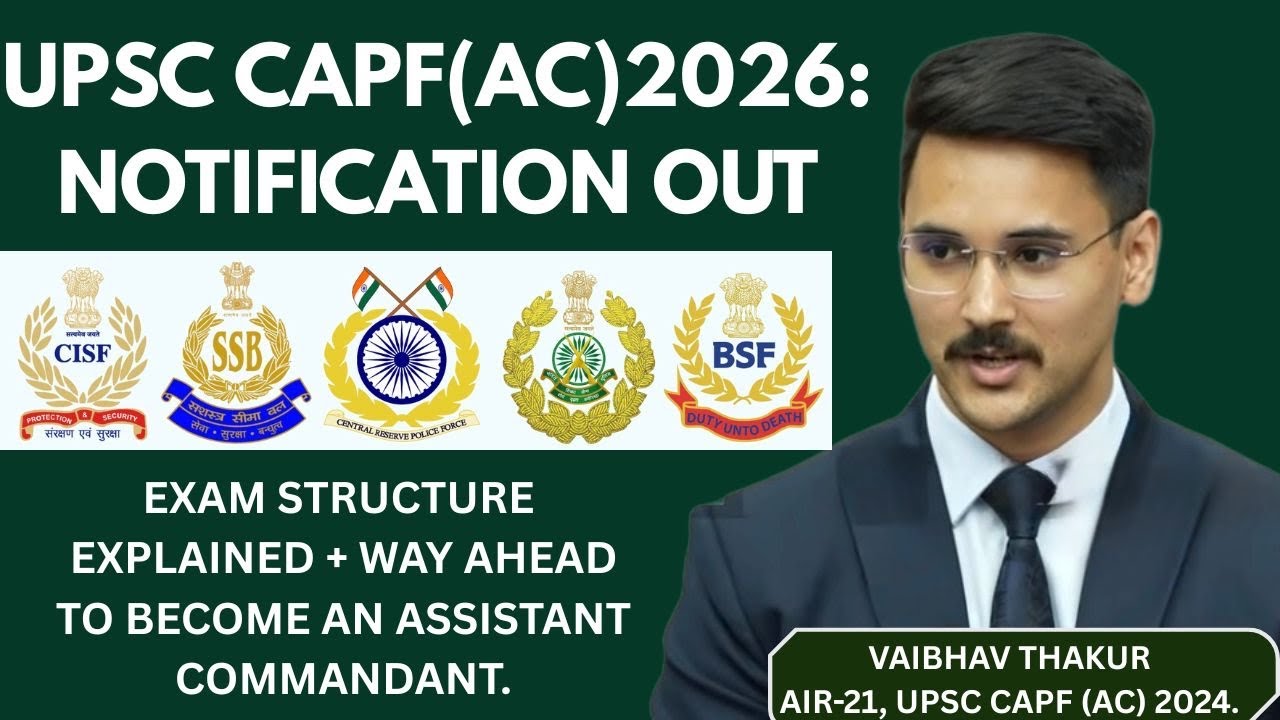 UPSC CAPF (AC) 2026 NOTIFICATION RELEASED || UPSC CAPF EXAM PATTERN EXPLAINED IN DETAIL