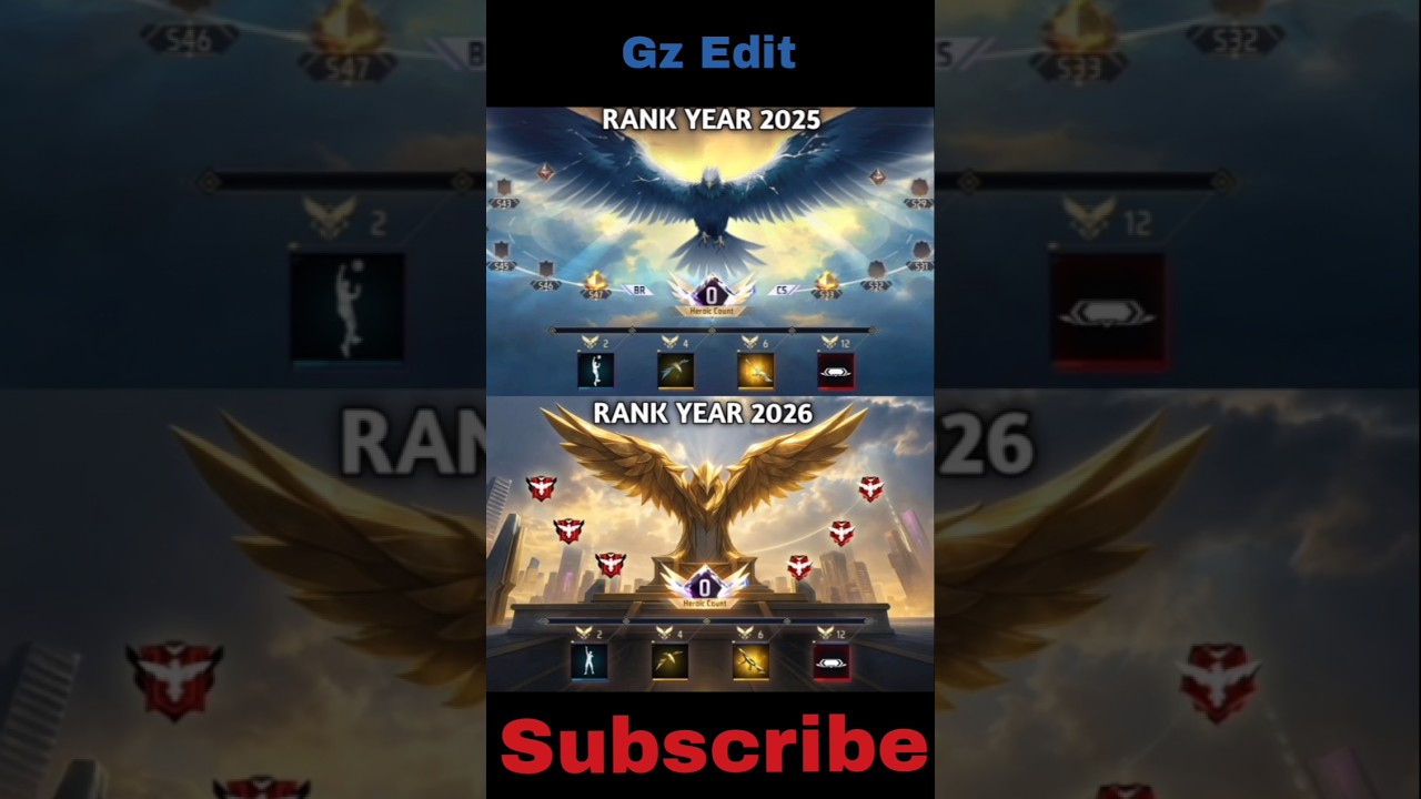 Free Fire New 2026 Rank Year Free Rewards #viral #trending #epic #collaboration #shorts #freefire