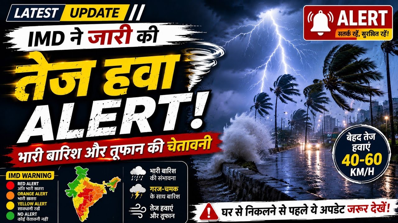 🌪️ IMD High-Wind Alert 🚨 | Warning for Heavy Rain, Storms & Thunderstorms ⛈️ | Latest Weather Update