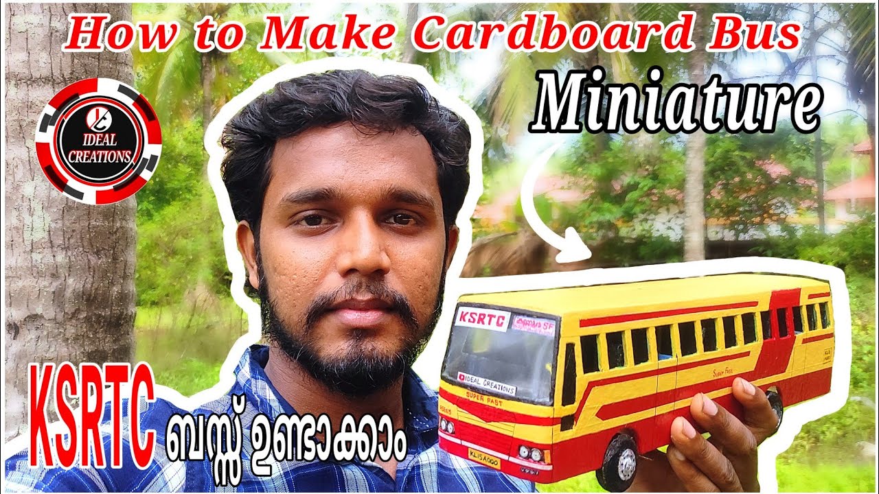 KSRTC BUS | How to Make Cardboard Bus | Cardboard Bus miniature | ആനവണ്ടി.
