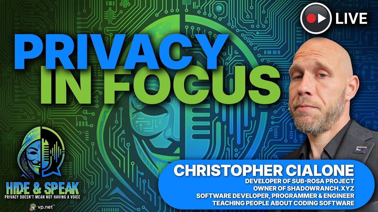 Hide & Speak: Privacy Livestream - Special Guest: Christopher Cialone