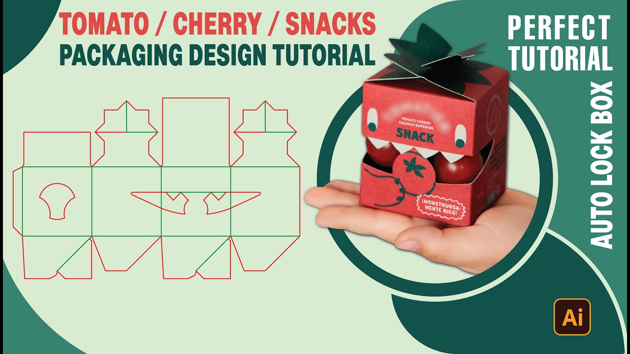 Auto Lock Box for Tomato & Snack Food Products | DIY / Craft Packaging Design Masterclass