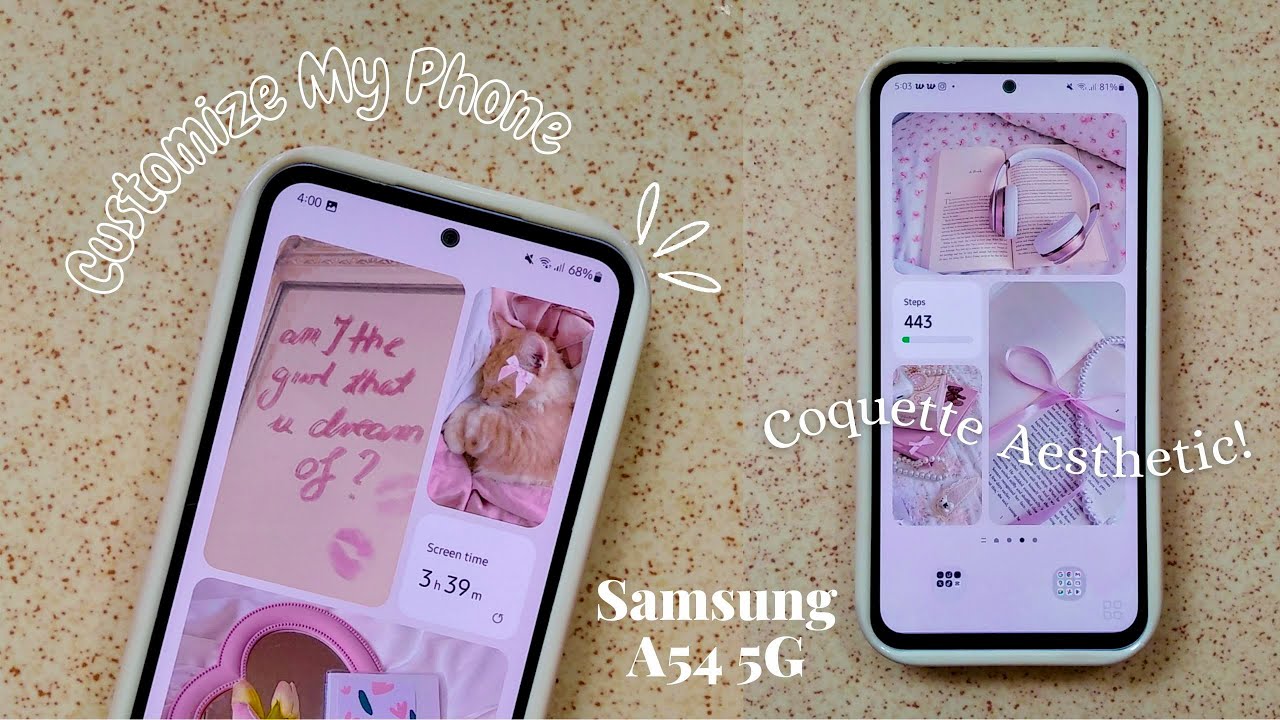 Set Up & Customize My Samsung A54 5g💌 || Aesthetic Coquette Pink Theme✨ Pinterest, Widget🎀