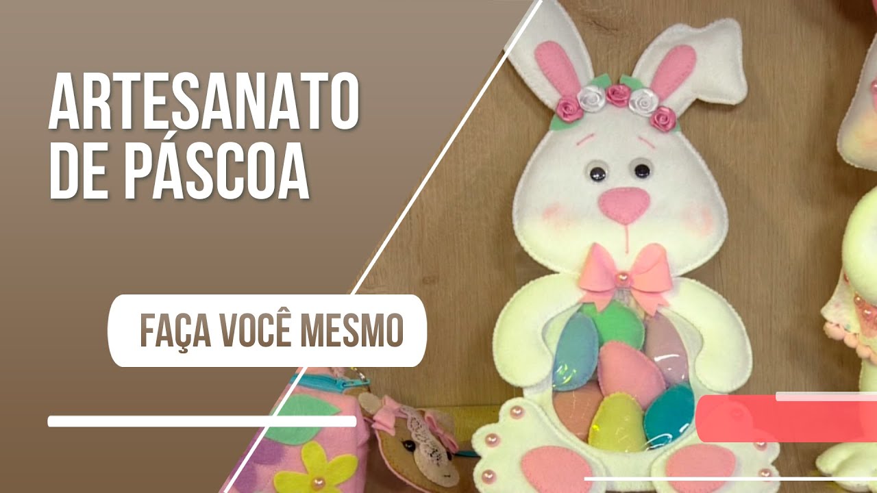 Aprenda a fazer um porta-bombons de coelho em feltro
