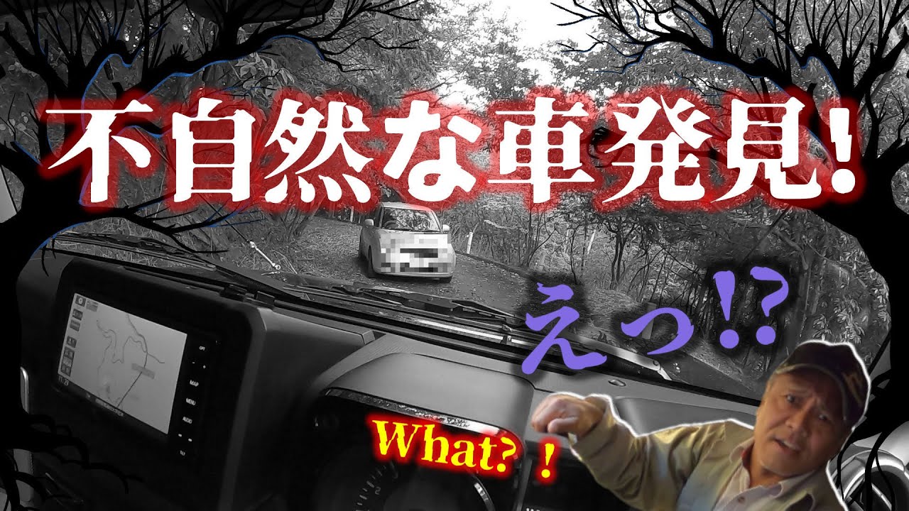 山奥の林道で高齢者マークの車が不自然に止まってるのを発見!!