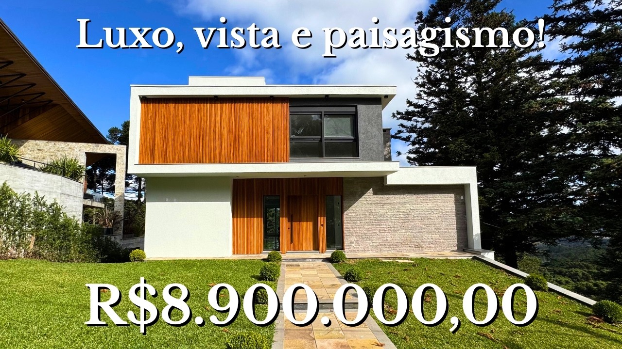 CASA COLLINE: Design Moderno, 4 Suítes e Paisagismo em Condomínio Exclusivo em Gramado!