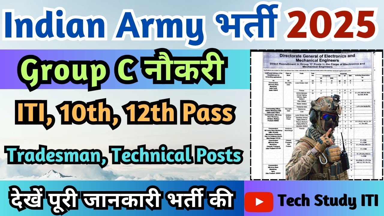 ITI Tradesman & Technical Post भर्ती 2025, Indian Army DGEME Recruitment 2025 Form