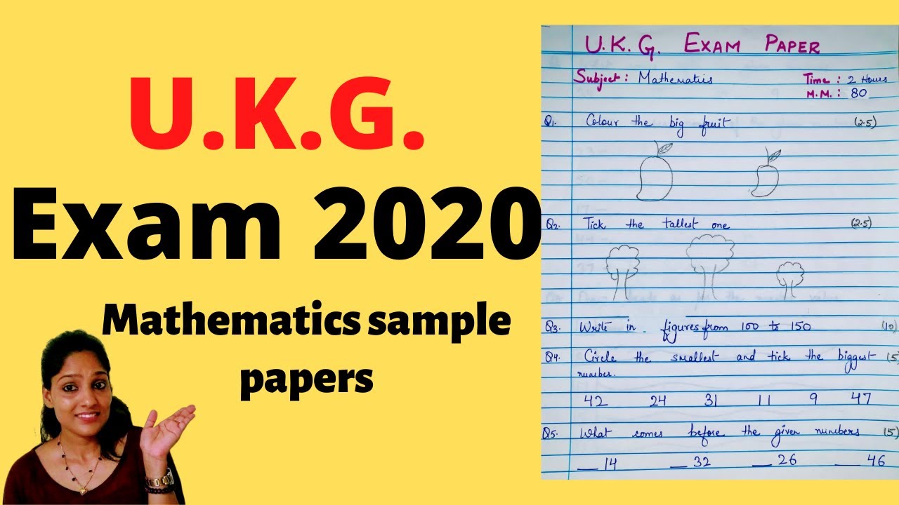 Maths Question paper format for U.K.G./ Sr. K.G. class(by a preschool teacher)| PP2 exam 2020